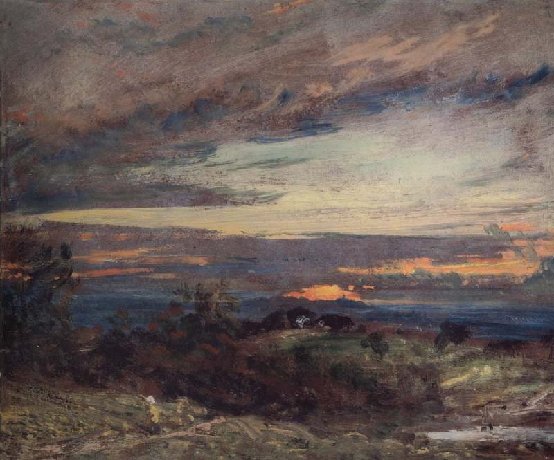 John Constable Hampstead Heath,sun setting over Harrow 12 September 1821 Sweden oil painting art